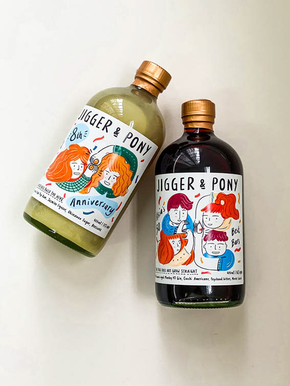 bottle cocktail cute ILLUSTRATION  labels Packaging quirky singapore