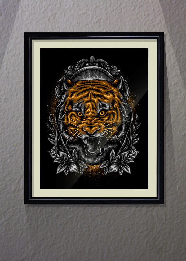 tiger artwork design tees t-shirt Clothing apparel dark tigers beast forsale sale