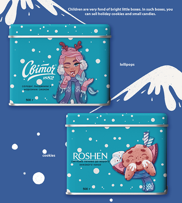 Illustrations for packages for New Year's sweets