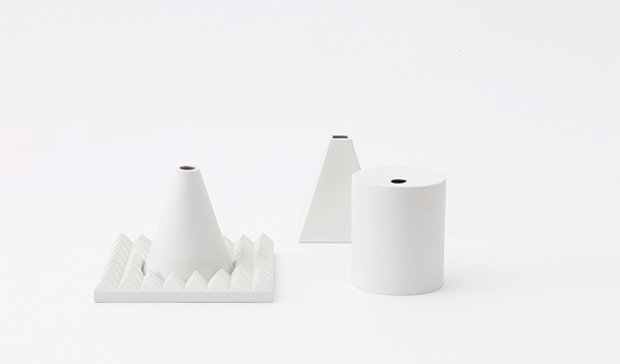 porcelain White geometric Vase platter Interior Accessory