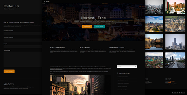 Nerocity free and dark WordPress Theme