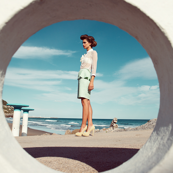 60s beach color woman Retro vintage andrea d'aquino summer cover editorial