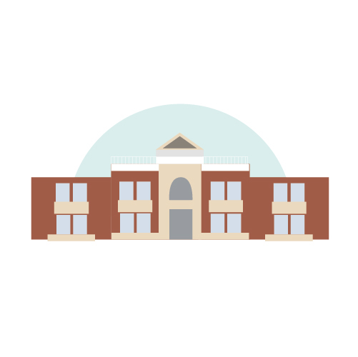 icons design buildings simple Illustrator college campus shapes color Playful simplistic academic