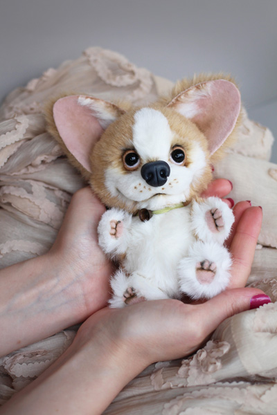 toy Teddy bear artisttoy ooak puppy dog bunny rabbit Panda  gift fluffy Russia russian cute