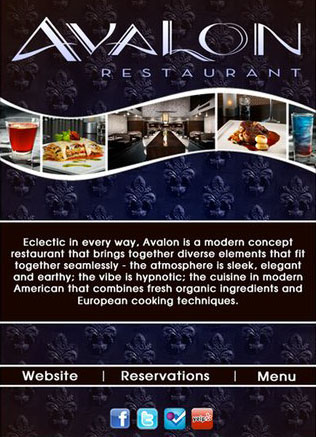 pinkmediallc  Avalon Scottsdale restaurant South Scottsdale aipx  restaurant Patrice Abrogoua Media Business Card business card arizona