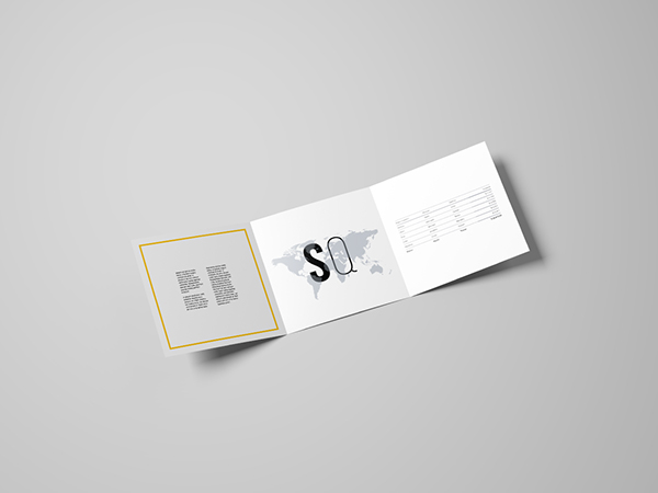 Mô hình Brochure gấp ba hình vuông - PSD