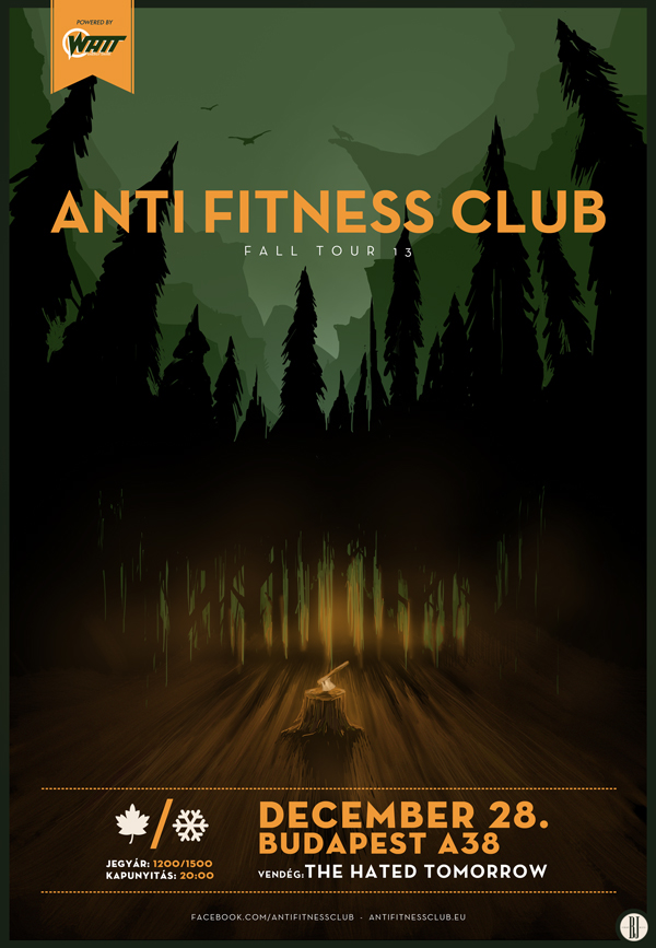 anti fitness club flyer poster Fall tour bj bj graphics bjgraphics footprints AFC