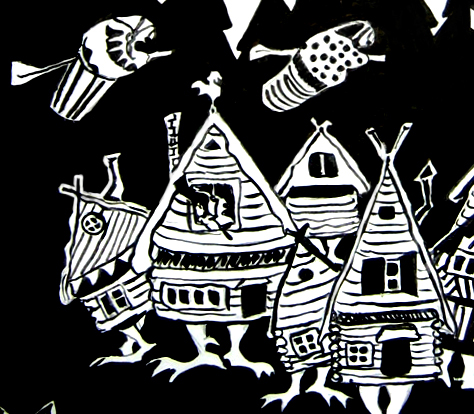 Baba Yaga mother russia escher Maurits Cornelis Escher russian a la russe fairytale izba Folklore dark magic Illusionist legends heritage