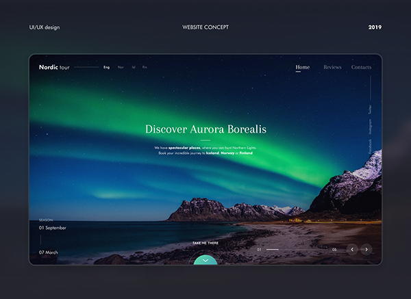 Nordic tour - Travel agency website | Concept Design