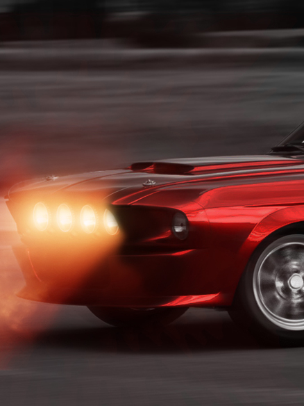 Mustang digital art before after (B) cristiano cardoso automotive   shelby GT500 burnout scene muscle car