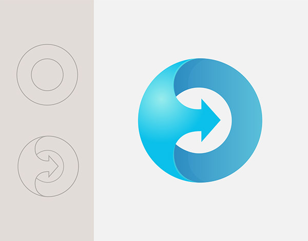 Modern minimalist 3d logo design