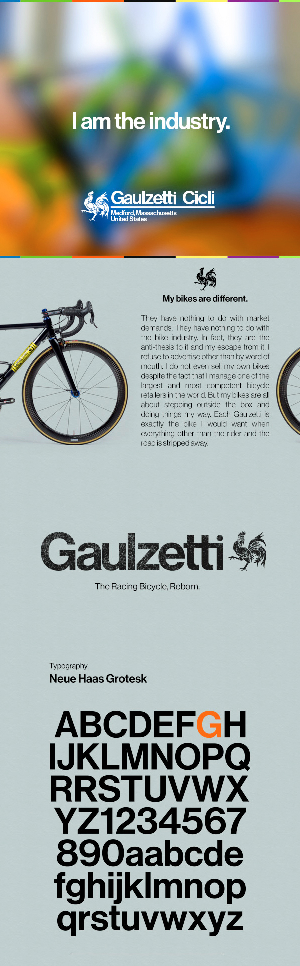 Bicycle Cycling gaulzetti Rooster bikes swiss grotesk industrial minimal neue haas grotesk visual identity marko vuleta djukanov