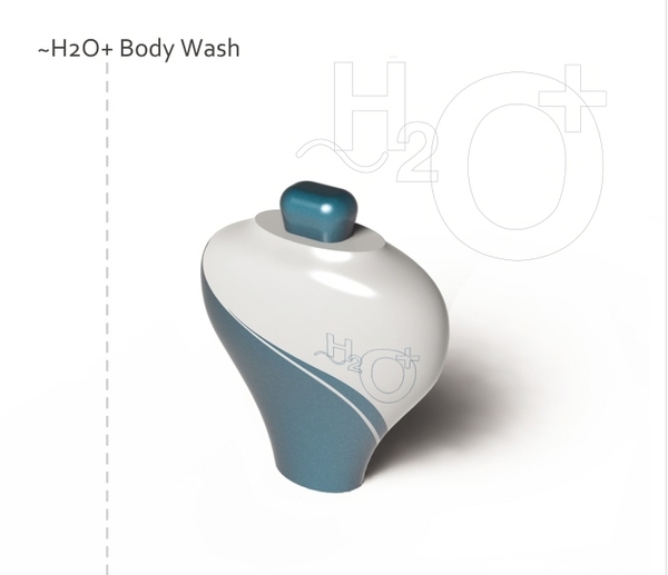 H2O+ bottle package SHOWER gel body wash Ocean natural blue White green