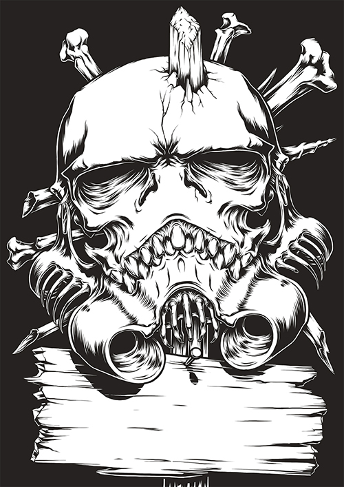 Blackoutbrother star wars Starwars skull skulltrooper stormtrooper darth vader Fan Art dark dark art horror gold golden
