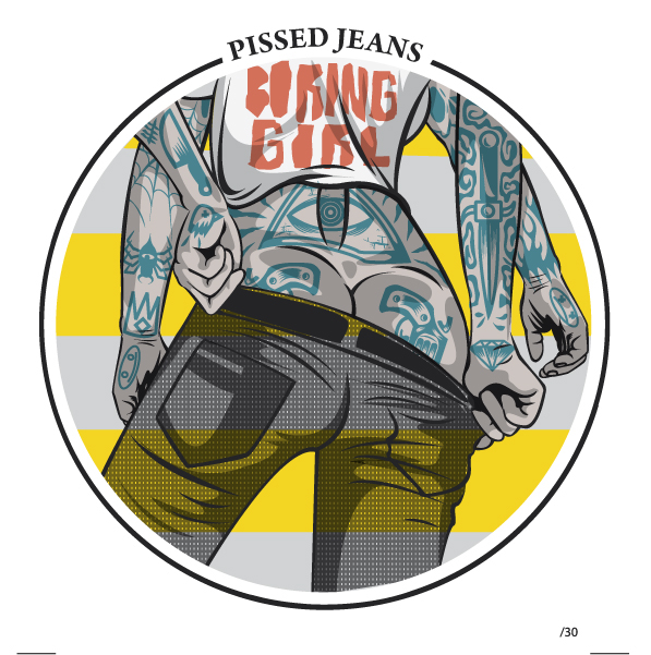 illlustration illustrations webzine Web Zine  Music illustration cover pissed jeans sunburst manges punk punk rock metal vector vectorial illustration