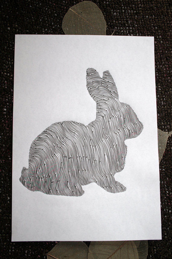 ILLUSTRATION  Drawing  animals  line drawing  ink  rabbit  hedgehog  squirrel
