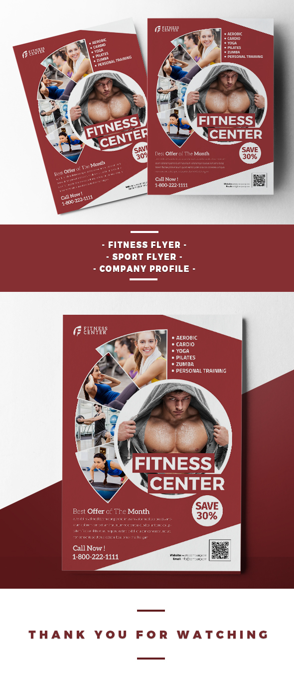 Aerobics beauty business clean flyer commercial corporate creative exercise fitness flyer fitness