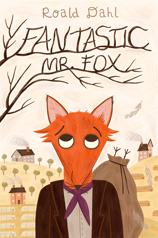 book cover art Book Cover Design book cover illustration children illustration Fantastic Mr Fox fantastic mr. fox fox illustration Illustrator Middle grade Roald Dahl
