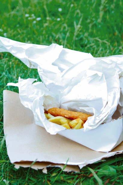 fish and chips packaging design paper takeaway carton paper bag
