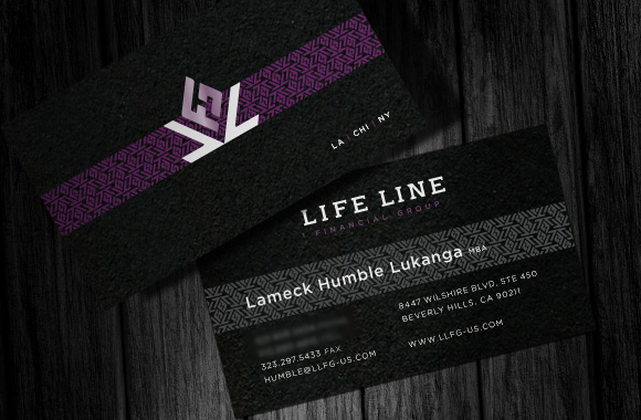 identity Business Cards logo  icon black purple sleek