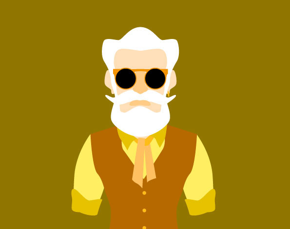 design ILLUSTRATION  Character Hipster grandad man graphic wacom development lighting