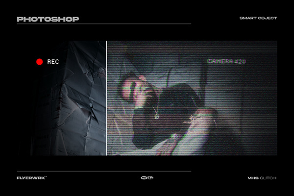 VHS Glitch Effect - Photoshop Template