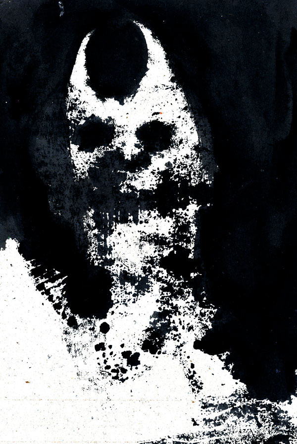 Asfodelos Leimonas figures design lino print ink post-apocalyptic Demons monsters Sculls skeleton detail fear future
