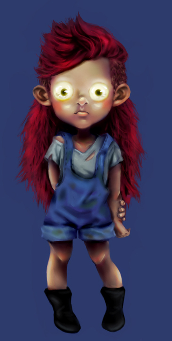 Character design red hair dumpster
