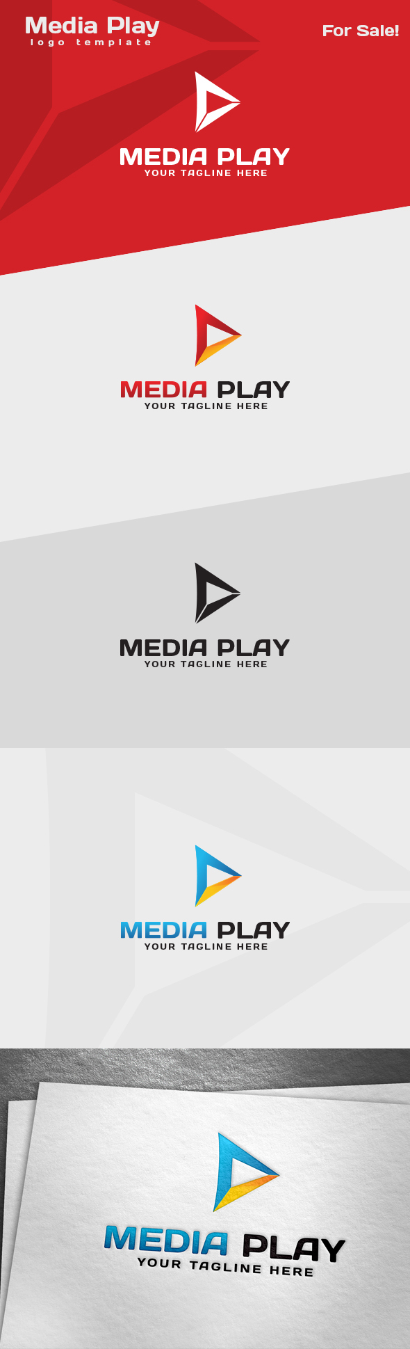 Playok Media Technology Logo Template