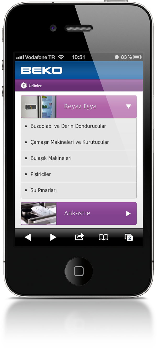 beko  iOS iphone mobile web  mobile design
