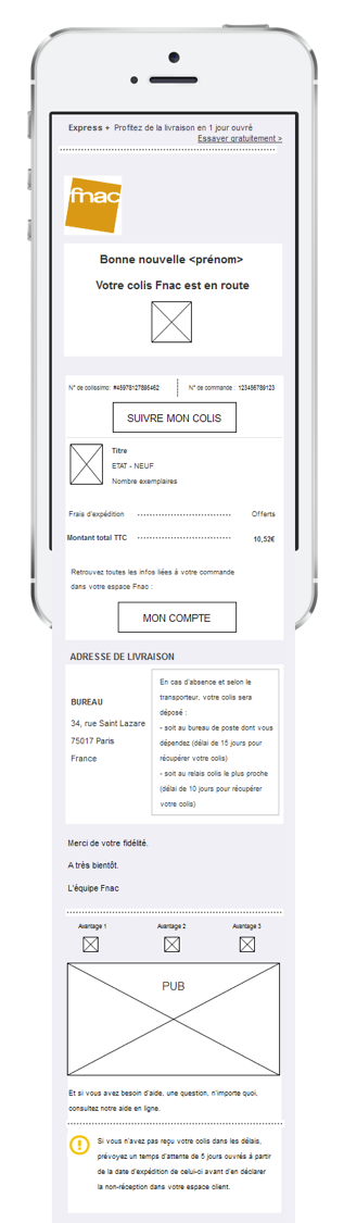 fnac Email commande purchase