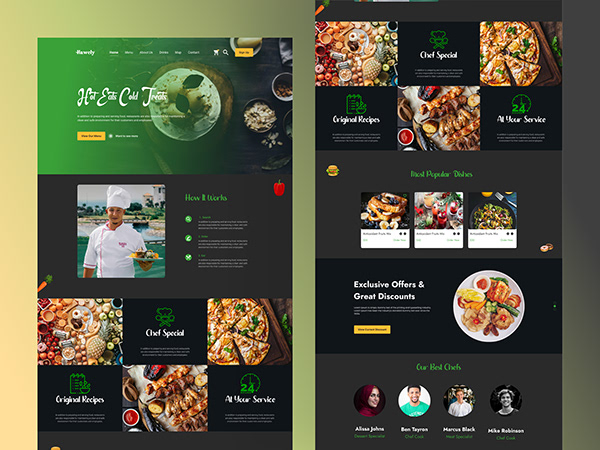 Food Website Landing Page Design