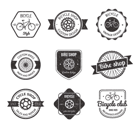 Bicycle Bike badge logo set