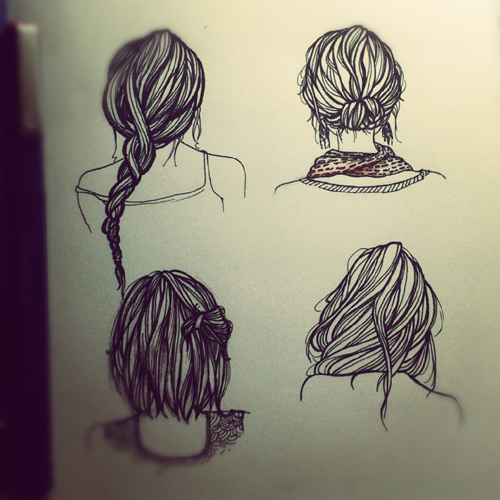hair hairstyles pen ink traditional paper missjosh josh galvez lineart line art