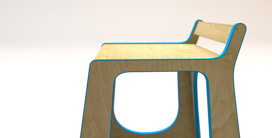 design wood felt furniture swing seat stool sit natural material