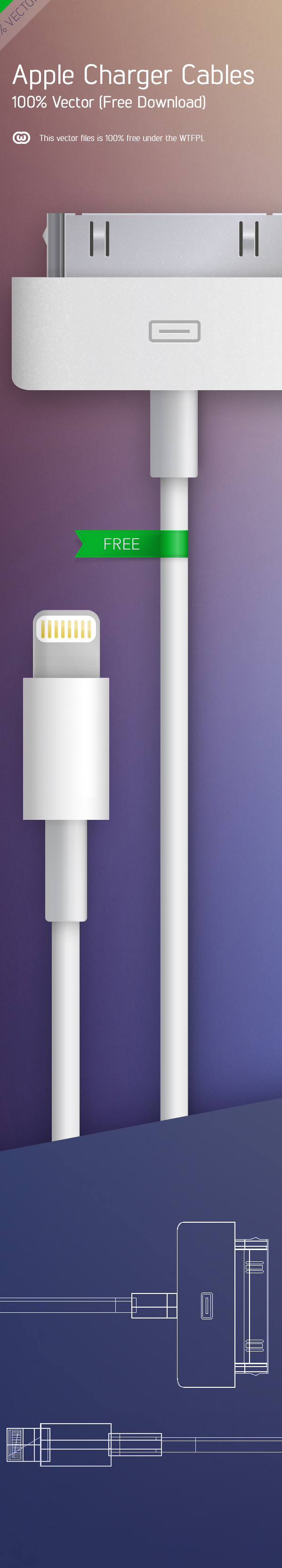 UI design apple Cable free lightning 30pin vector ai Illustrator art Icon download downloading freemium