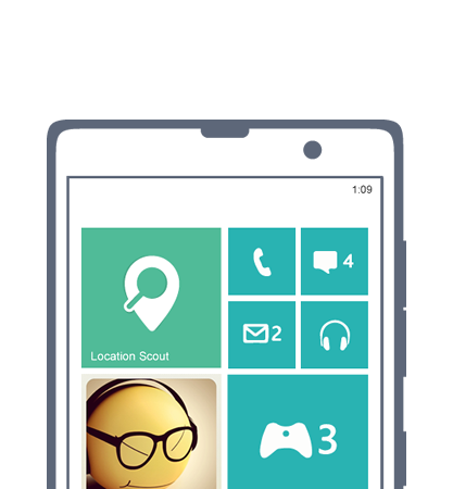 windows phone Location scout mobile development apps location places green metro Clean Design