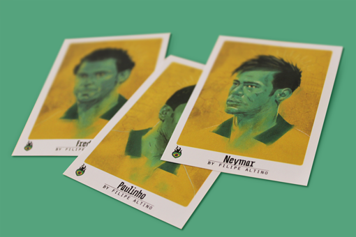 copa do mundo figurinhas soccer futebol Brasil Brazil etching portrait sticker album workd cup