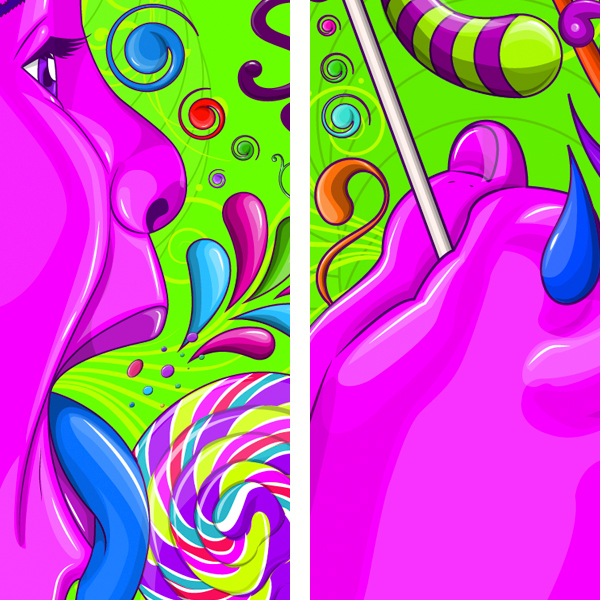 vector Candy Show dulces caramelos sweet explosion design pop peru Illustrator colors addiction Candies children