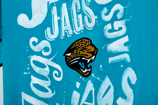 jaguars t-shirt sports football teal gray black watercolor tee