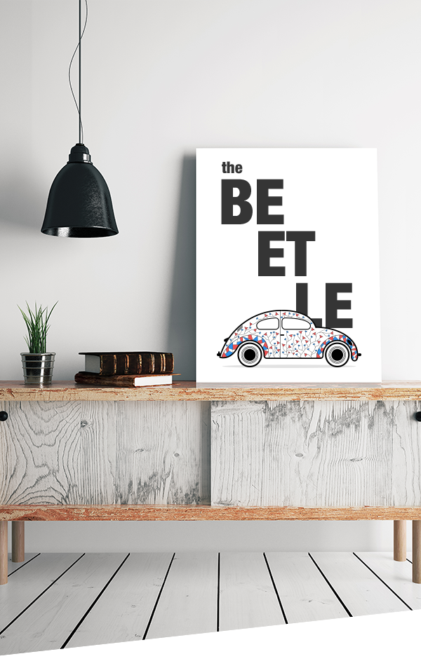 beetle volkswagen pattern car vector line art turkish tshirt poster