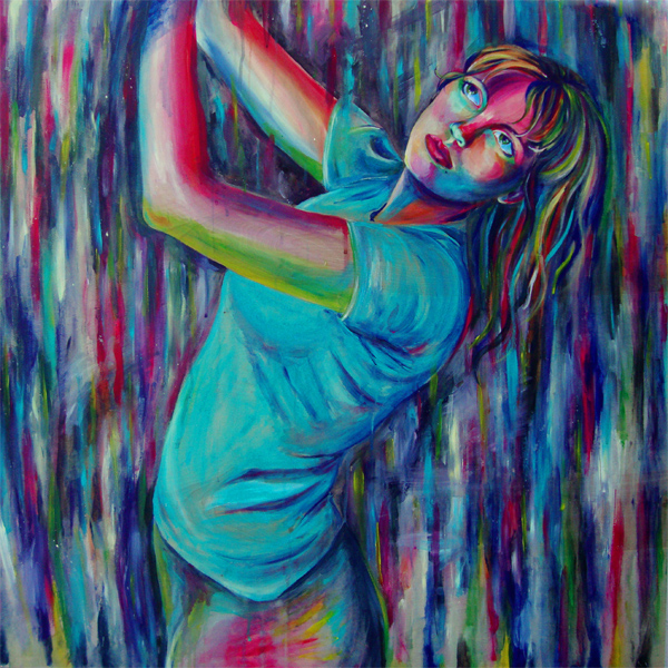 acrylic portrait madison cowles wood Expression expressive color experiment colorful women female figure figurative