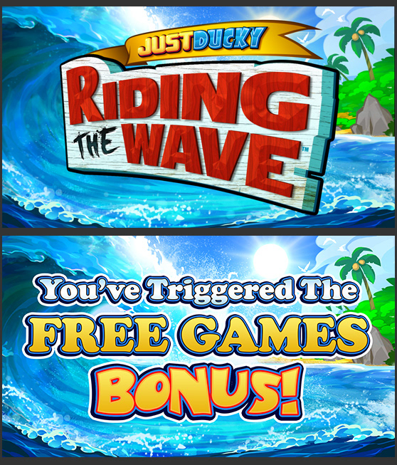 slot bingo game logo sketch wave beach duck Surf