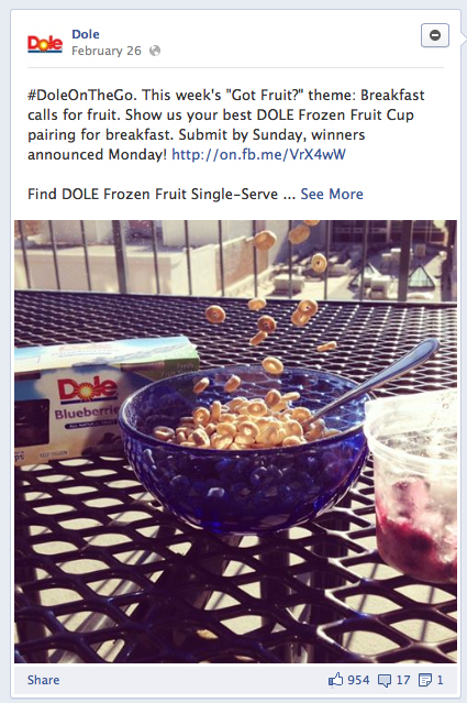 dole Fruit type photo ad facebook app instagram contest app html5 css3 jquery