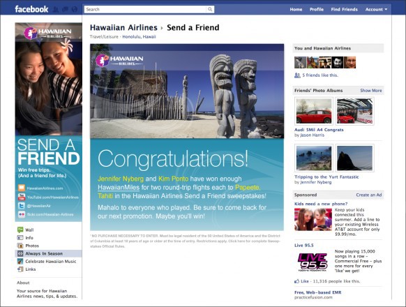 Sweepstakes contest mobile desktop apps Hawaiian Airlines