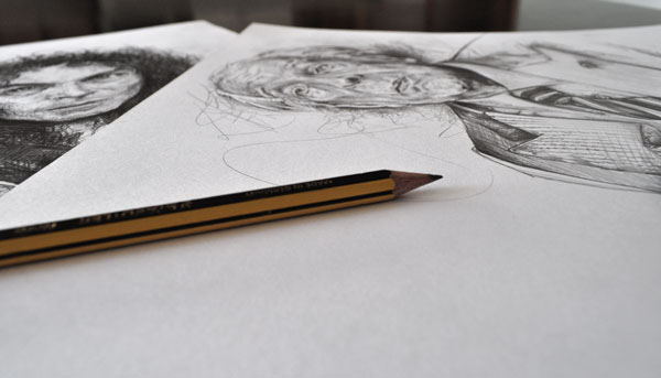 portrait draw pencil photoshop detail