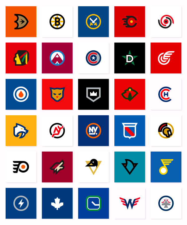 Minimalist NHL logos on Behance