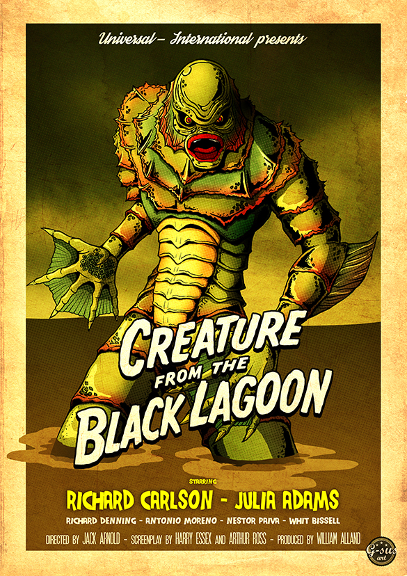monster creature from the black lagoon creaturefromtheblacklagoon graphic art