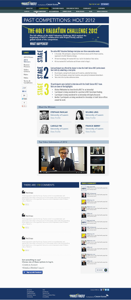 credit suisse Project Firefly firefly Website redesign
