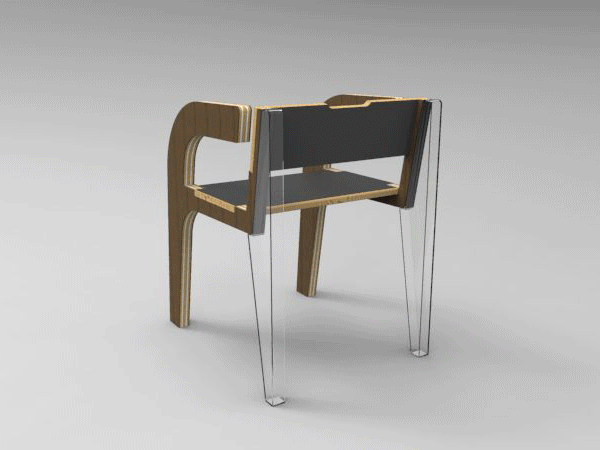 furniture design industrial wood plastic Molded 3D concept caracas venezuela chair rendering development innovation